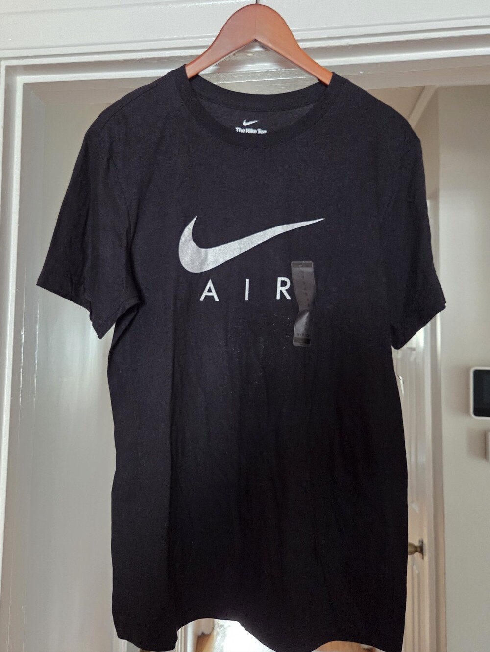 Nike Black T-Shirt with Silver Swoosh and AIR Print